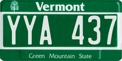 VT license plate YYA437