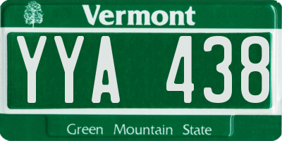 VT license plate YYA438