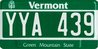 VT license plate YYA439