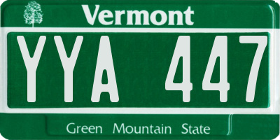 VT license plate YYA447