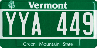 VT license plate YYA449