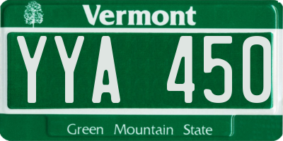 VT license plate YYA450