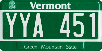 VT license plate YYA451