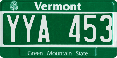 VT license plate YYA453