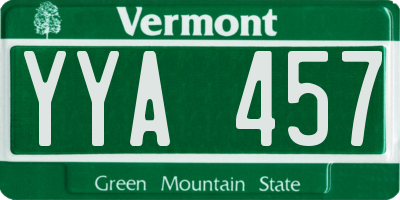 VT license plate YYA457