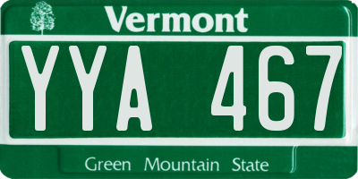 VT license plate YYA467