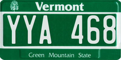 VT license plate YYA468