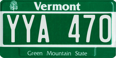VT license plate YYA470