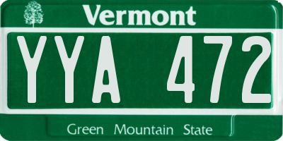 VT license plate YYA472