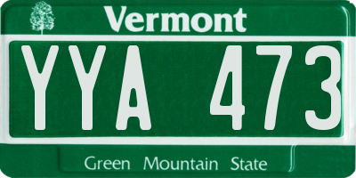 VT license plate YYA473