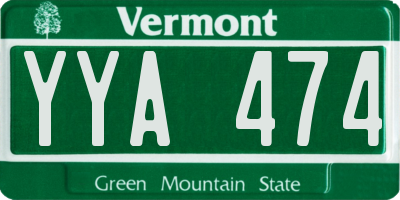 VT license plate YYA474