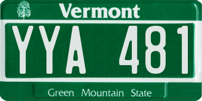VT license plate YYA481