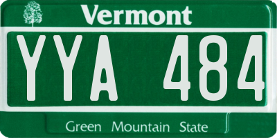 VT license plate YYA484