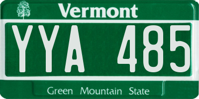 VT license plate YYA485