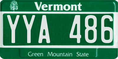 VT license plate YYA486