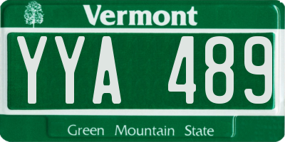 VT license plate YYA489