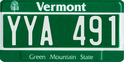 VT license plate YYA491