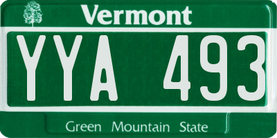 VT license plate YYA493