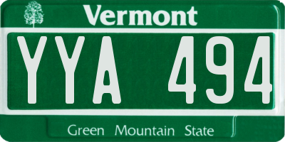 VT license plate YYA494