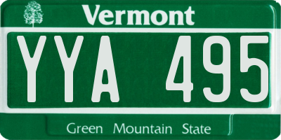 VT license plate YYA495