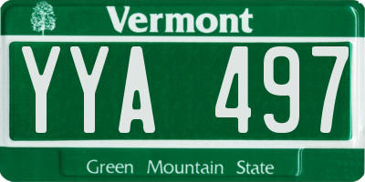 VT license plate YYA497