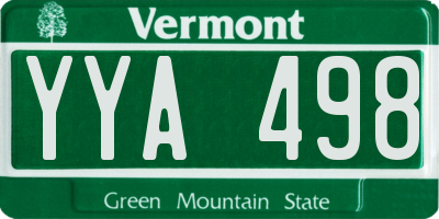 VT license plate YYA498