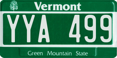 VT license plate YYA499