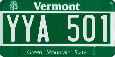 VT license plate YYA501
