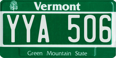 VT license plate YYA506