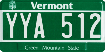 VT license plate YYA512
