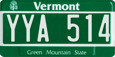VT license plate YYA514