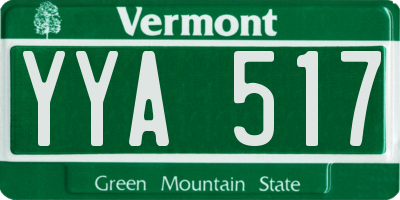 VT license plate YYA517