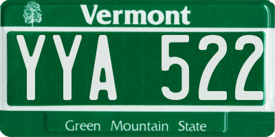 VT license plate YYA522