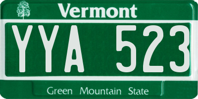 VT license plate YYA523