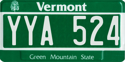 VT license plate YYA524
