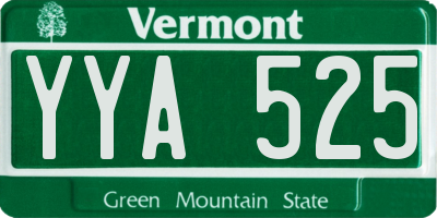 VT license plate YYA525