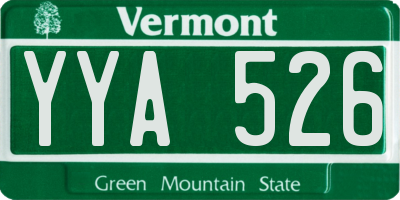 VT license plate YYA526