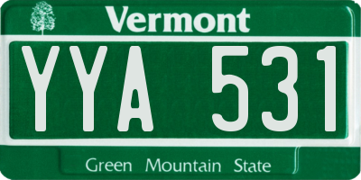VT license plate YYA531