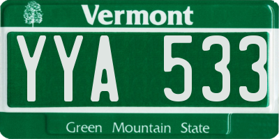 VT license plate YYA533