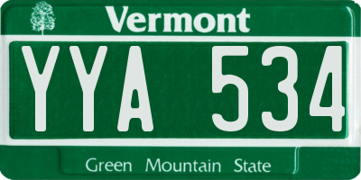 VT license plate YYA534