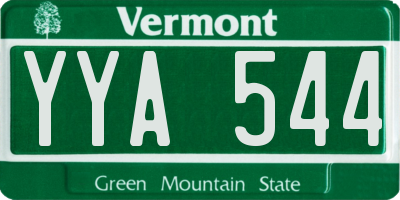VT license plate YYA544