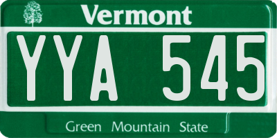 VT license plate YYA545