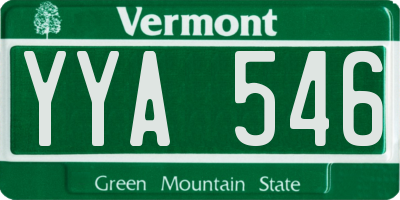 VT license plate YYA546