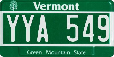 VT license plate YYA549