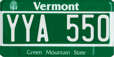 VT license plate YYA550