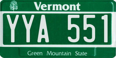 VT license plate YYA551