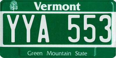 VT license plate YYA553