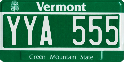 VT license plate YYA555