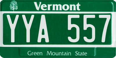 VT license plate YYA557