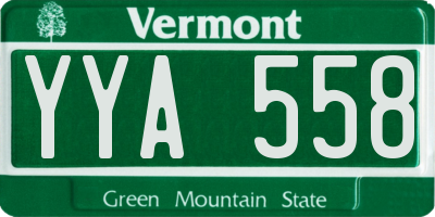 VT license plate YYA558